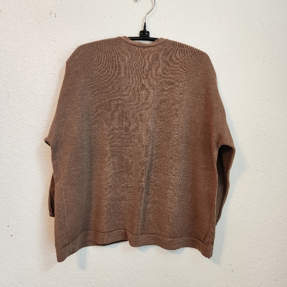 J. Jill Linen Blend Open Front Lightweight Tan Cardigan, Size L - Picture 2 of 7